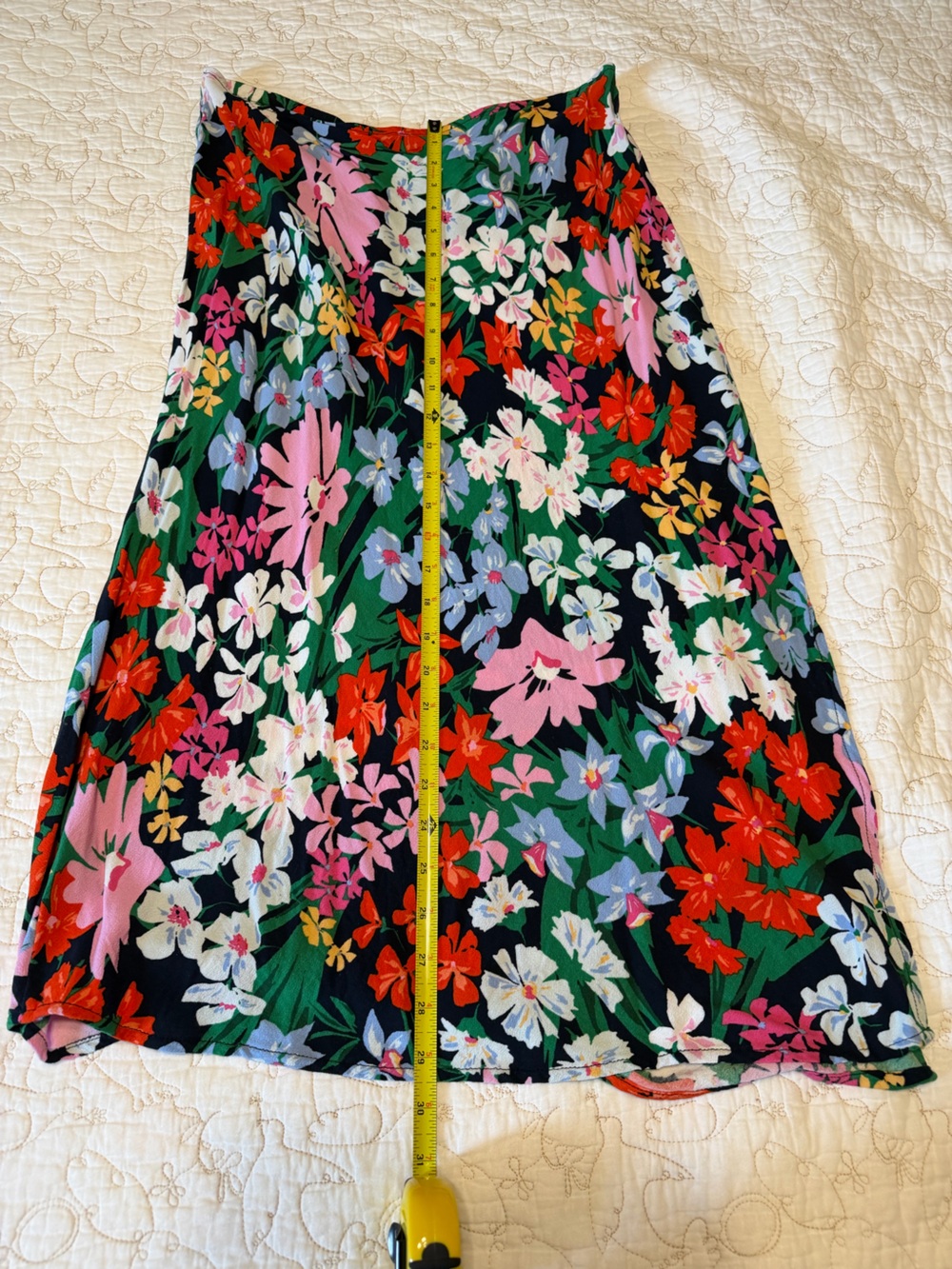 Old Navy Floral Skirt in Navy with Pink, Orange and White Flowers